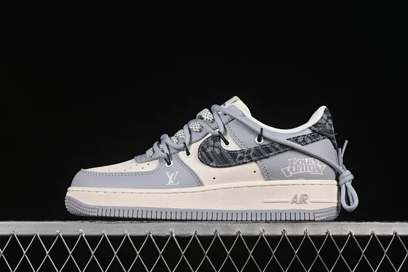 All categories Nk Air Force 1 Air Force series Nk Air Force 1 Low Air Force low-top Nike Air Force 1'07 Low LV joint gray-blue canvas drawstring Air Force 1 low-top casual sneakers DM6868-099